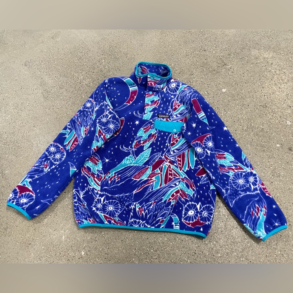 Rare Patagonia Synchilla Owl Harvest Moon pullover fleece adult size Small - Picture 3 of 12
